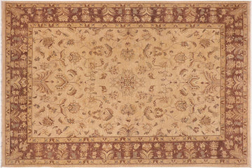 handmade Traditional Kafkaz Chobi Ziegler Tan Brown Hand Knotted RECTANGLE 100% WOOL area rug 10 x 14